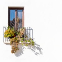 beautiful balcony with typical plants - garden decoration stock pictures, royalty-free photos & images