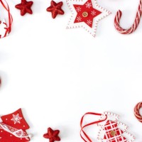 beautiful christmas gift and decor on color background - home decoration stock pictures, royalty-free photos & images