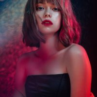 beautiful fashionable woman with multicolor highlights on her face - hairstyle stock pictures, royalty-free photos & images