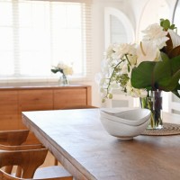 beautiful home dining table with vase of flowers - home decoration stock pictures, royalty-free photos & images
