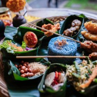 beautiful nasi campur in bali - food stock pictures, royalty-free photos & images