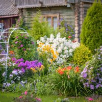 beautiful ornamental garden (house) - garden decoration stock pictures, royalty-free photos & images