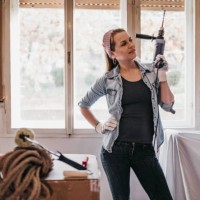 beautiful woman redecorating her home - home decoration stock pictures, royalty-free photos & images