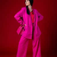 beautiful woman wearing pink suit - fashion stock pictures, royalty-free photos & images