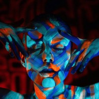 beautiful woman with uv make-up - fashion stock pictures, royalty-free photos & images