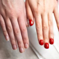 before and after nail manicure - nails art stock pictures, royalty-free photos & images