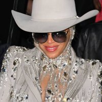 Beyonce leaves the Luar fashion show at 154 Scott in Brooklyn during New York Fashion Week on February 13, 2024 in New York City.
