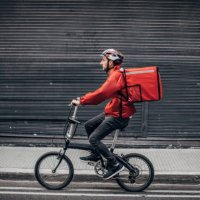 bicycle delivery - food stock pictures, royalty-free photos & images