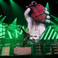 Billie Joe Armstrong and Tré Cool of Green Day perform onstage as Green Day kicks off their Saviors North America Stadium Tour at Nationals Park on...