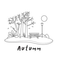 black and white vector illustration of a children's activity coloring book page with pictures of autumn. - garden decoration stock illustrations