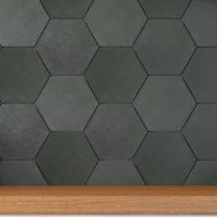 black kitchen design with counter and empty wall - food stock pictures, royalty-free photos & images