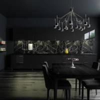 black modern kitchen interior - fashion stock pictures, royalty-free photos & images