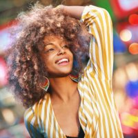 black woman dancing at a concert. - concert stock pictures, royalty-free photos & images