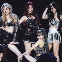 Blackpink perform at Sahara Tent during the 2019 Coachella Valley Music And Arts Festival on April 19, 2019 in Indio, California.