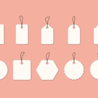 blank price tags vector set on color background - fashion stock illustrations