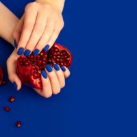 blue manicure with gold and lace background - nails art stock pictures, royalty-free photos & images