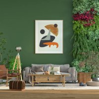 boho living room with vertical garden - garden decoration stock pictures, royalty-free photos & images