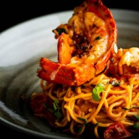 boiled lobster with cheese served with spaghetti - food stock pictures, royalty-free photos & images