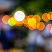 bokeh light in the backyard - garden decoration stock pictures, royalty-free photos & images