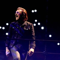 Bono of U2 performs at The Forum on May 16, 2018 in Inglewood, California.