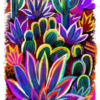 botanical desert garden, saguaro and flowering cactus. digital illustration of succulents. - garden decoration stock pictures, royalty-free photos & images