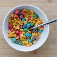 bowl of colorful breakfast cereal - junk food stock pictures, royalty-free photos & images