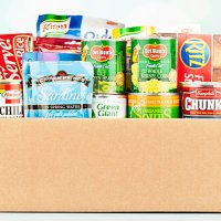 boxed groceries for food drive - food stock pictures, royalty-free photos & images