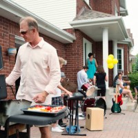 boy's band getting ready to play in family driveway. - concert stock pictures, royalty-free photos & images