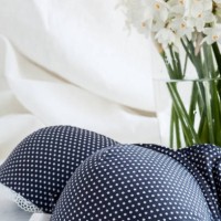 bra, thong and lingerie with white flowers - garden decoration stock pictures, royalty-free photos & images