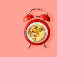 breakfast in alarm clock - food fotografías e imágenes de stock