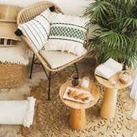 breakfast with croissants and black coffee in cozy room. - home decoration stockfoto's en -beelden