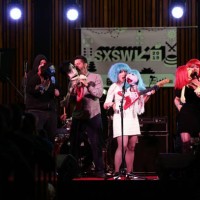 Brently Heilbron, Megan Thornton, and Emily Cawood of Fragile Rock perform onstage at NPR Tiny Desk Concert during the 2019 SXSW Conference and...