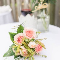 bridal bouquet made up of delicate pink roses. - garden decoration stock pictures, royalty-free photos & images