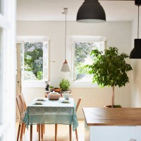 bright modern kitchen and dining room in an old country house - home decoration stock pictures, royalty-free photos & images