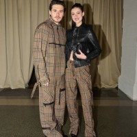 Brooklyn Peltz-Beckham, Nicola Peltz-Beckham at the Burberry Fall RTW 2025 fashion show as part of London Fashion Week on February 24, 2025 in...