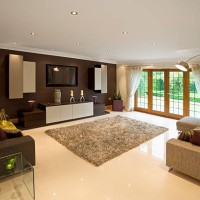 brown toned living room with a rug, couch, and television - garden decoration stock pictures, royalty-free photos & images