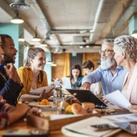business people meeting at a restaurant, bar - food stock pictures, royalty-free photos & images