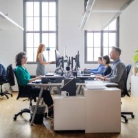 business people working at a modern office - home decoration stock pictures, royalty-free photos & images