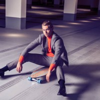businessman on a skateboard - fashion stock pictures, royalty-free photos & images