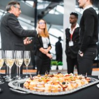 businesspeople having a meet and greet with potential clients - food stock pictures, royalty-free photos & images