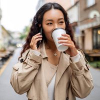 businesswoman on a coffee break - junk food stock pictures, royalty-free photos & images