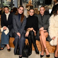 Camila Coelho, Kelsey Merritt, Hannah Berner, Paige DeSorbo, Olivia Ponton, Isabel Tan at the Michael Kors Fall RTW 2025 fashion show as part of New...