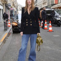 Camille Rowe attends the Chloé Womenswear Fall/Winter 2024-2025 show as part of Paris Fashion Week on February 29, 2024 in Paris, France.