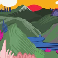 camping site somewhere in the desert - garden decoration stock illustrations