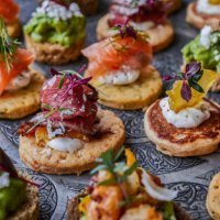 canapes for party - food stock pictures, royalty-free photos & images
