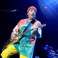 Carlos Santana performs in concert at The Cynthia Woods Mitchell Pavilion on May 07, 2023 in The Woodlands, Texas.