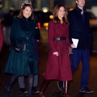 Carole Middleton, Pippa Middleton and James Matthews attend the 'Together at Christmas' Carol Service at Westminster Abbey on December 15, 2022 in...
