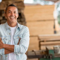 carpenter at his carpentry looking happy - home decoration stock pictures, royalty-free photos & images