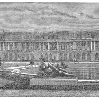 castle of versailles - garden decoration stock illustrations