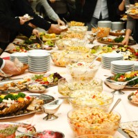 catering table full of tasty food - food stock pictures, royalty-free photos & images